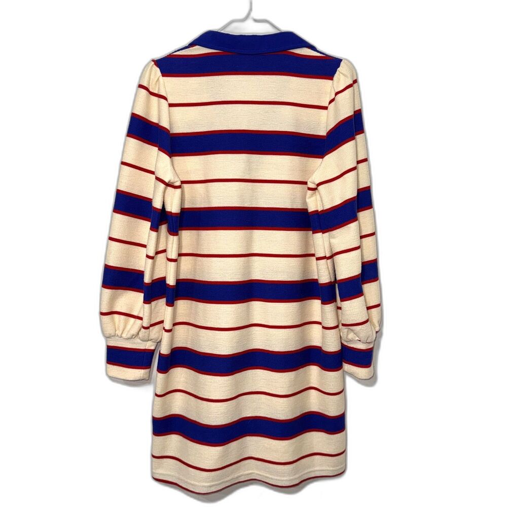 Tuckernuck Pomander Place Bradley Striped Knit Polo Dress - Cream/Red/Blue S - Picture 3 of 7